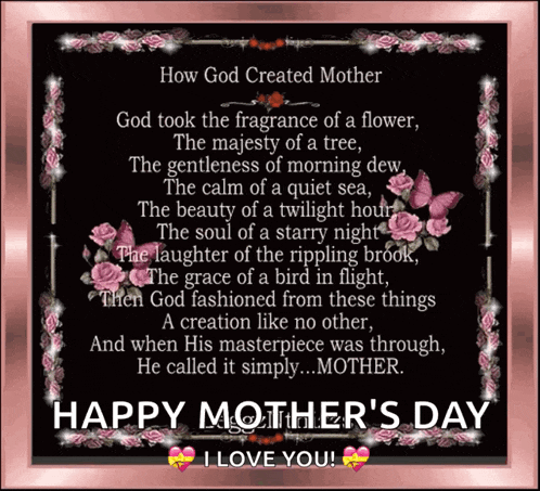 a happy mother 's day card with a poem about mothers