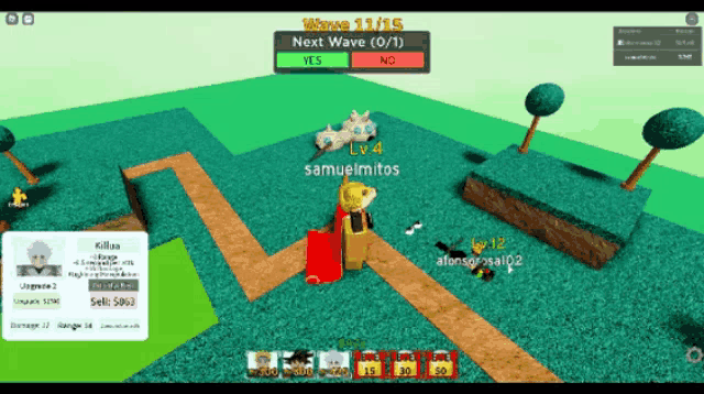 a screenshot of a video game with the next wave being 0/1%
