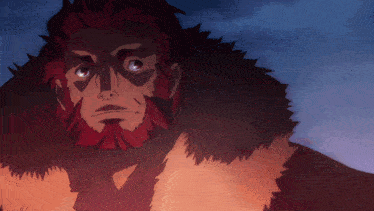 a man with a red beard is wearing a furry jacket