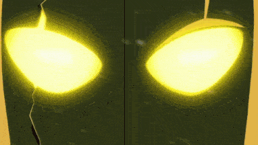 a close up of a person 's eyes with a yellow light behind them