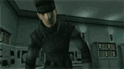 a video game character is flying through the air in a room .