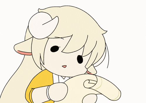a cartoon drawing of a girl with long blonde hair and a yellow shirt