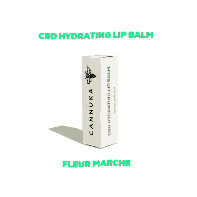 a tube of cannuka cbd hydrating lip balm fleur marche