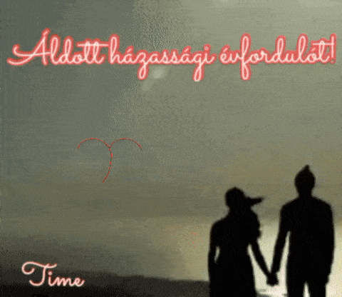 a drawing of a man and woman holding hands with the words " time " underneath them