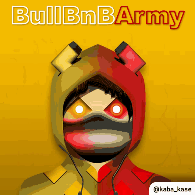 a poster for bullbn army shows a cartoon character wearing a mask