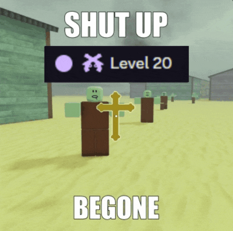 a screenshot of a video game with the words shut up begone