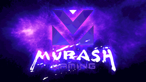a purple background with murash gaming written in white letters