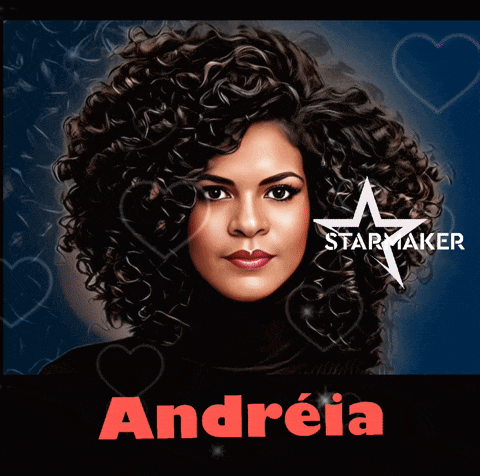 a picture of a woman with curly hair and the name andreia