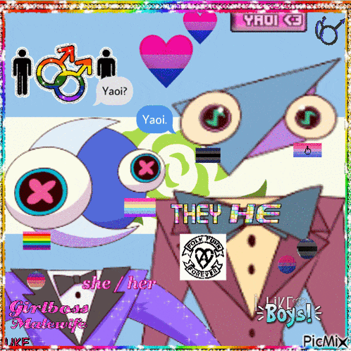 a collage of images with the words " they he " at the top