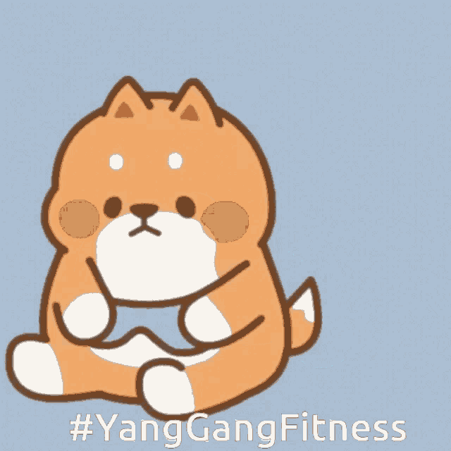 a cartoon of a cat sleeping with the hashtag yanggangfitness