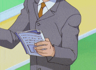 a man in a suit and tie holds a book in his hand