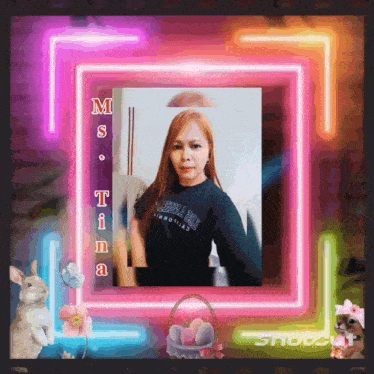a picture of a woman in a black shirt with the name ms. tiina on it