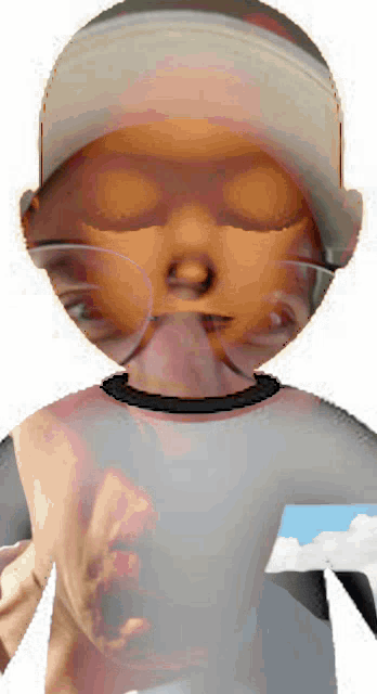 a cartoon character wearing a hat and glasses