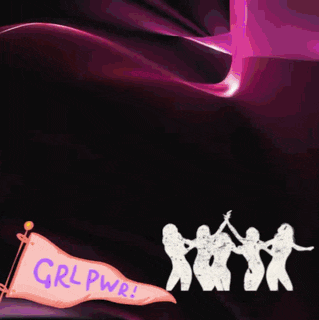 a pink and purple flag with the words grl pwr on it