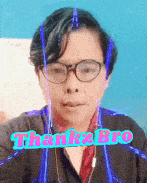 a man wearing glasses and ear buds is surrounded by the words thank bro