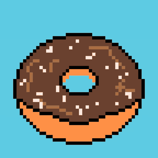 a pixel art of a man with a big belly and the words " yummy " below him