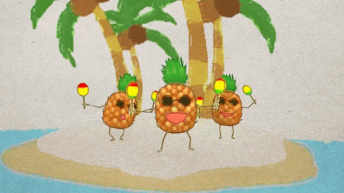 無人島　パインアップル　パーティー GIF - Island Pineapple Party Time GIFs