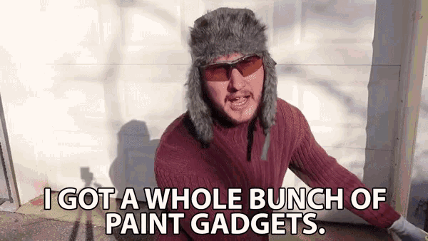 I Got A Whole Bunch Of Paint Gadgets Trapper Hat GIF - I Got A Whole Bunch Of Paint Gadgets Trapper Hat Box GIFs