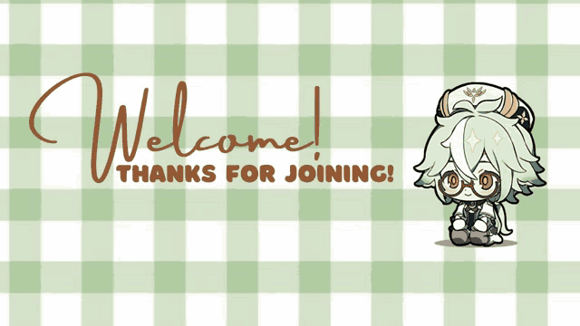 a welcome thanks for joining sign with a cartoon character