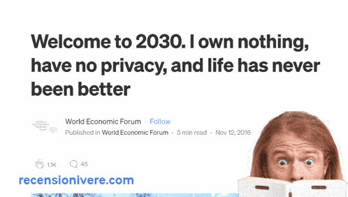 an advertisement for the world economic forum says welcome to 2030