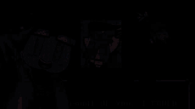 a person holding a cartoon character in front of a screen that says " proud of you "