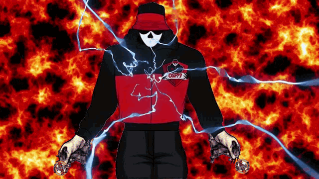 a drawing of a person wearing a hoodie that says crispy on it