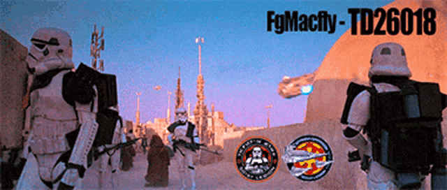 a poster of stormtroopers with fgmachy td26018 written on the bottom