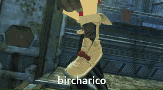 a video game character with the name bircharico on the bottom