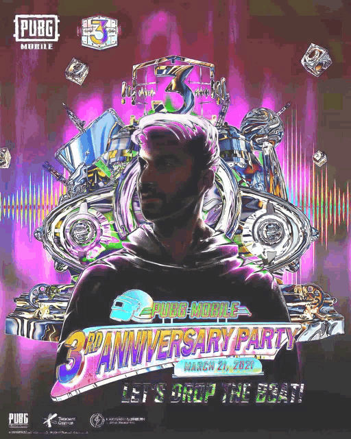 a poster advertising a 3rd anniversary party