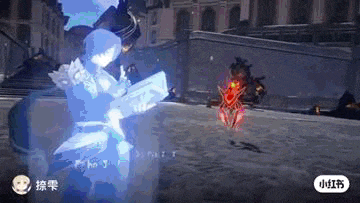 a person is holding a gun in a video game while a ghost appears in the background .