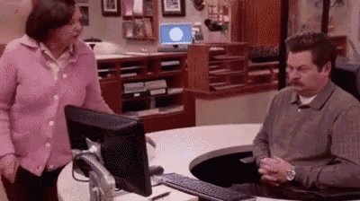 Ron Swanson Spin Ignore GIF - Parks And Rec Ron Swanson Nick Offerman GIFs