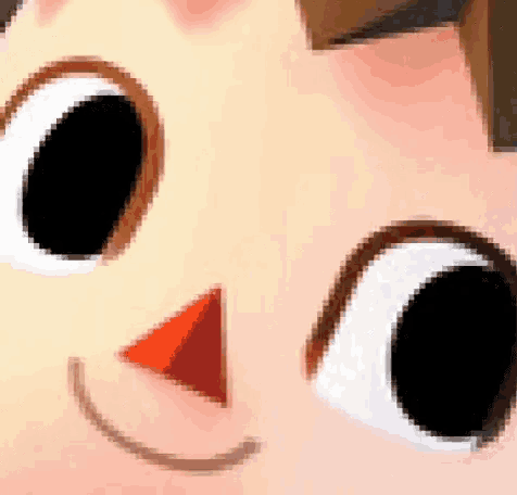 a close up of a cartoon character 's face with a smile on it .