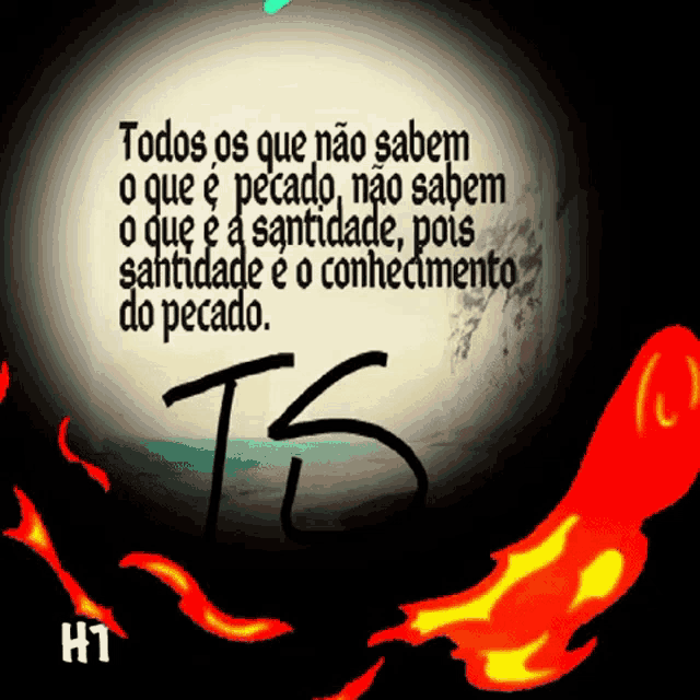a poster with a quote in a foreign language and the letters ts on it