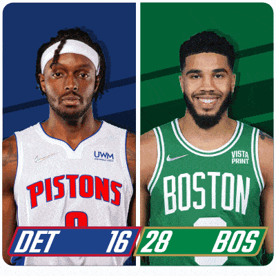 two basketball players from the pistons and boston
