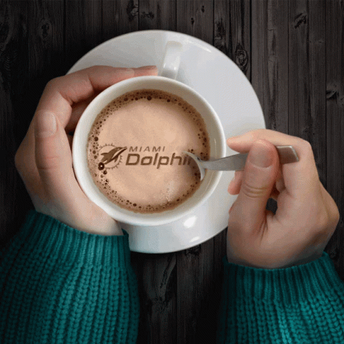 Miami Dolphins Dolphin Coffee GIF - Miami Dolphins Dolphin Coffee Football Coffee GIFs