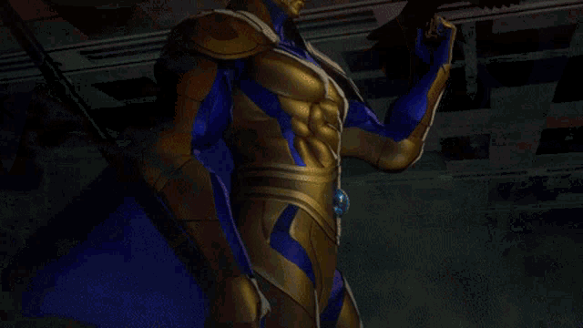 a close up of a person 's chest with a blue sphere on it
