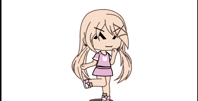 a drawing of a girl in a pink dress