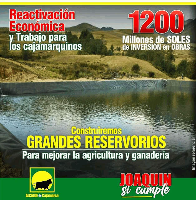 an advertisement for joaquin si cumple with a bull on it