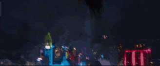 a pixel art of a city at night