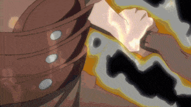 a close up of a person 's fist with a white button on it