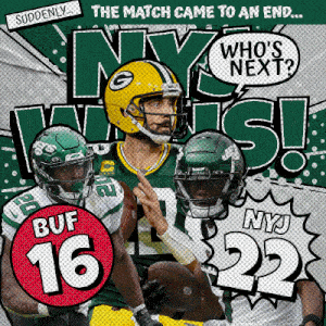an advertisement for the green bay packers and new york jets football teams