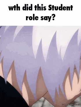 a picture of a person with the words " wth did this student role say " on it