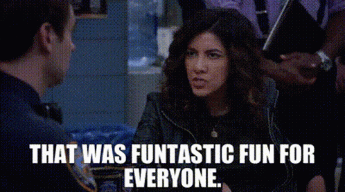 a woman is talking to a police officer and says `` that was fun for everyone . ''