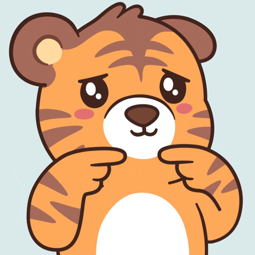 a cartoon of a tiger with a sad look on its face