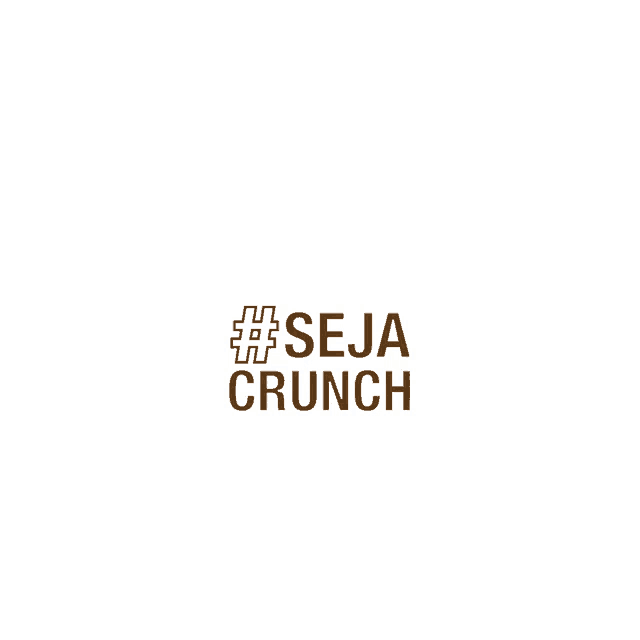 a white background with the words #seja crunch in brown letters