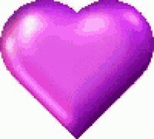 a pixel art of a purple heart on a white background