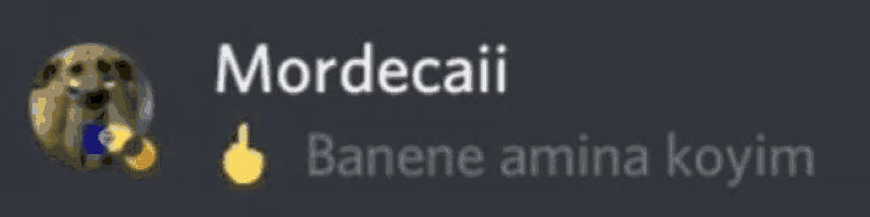 a blurred image of a dog with the words mordecaii benene amina koyim below it