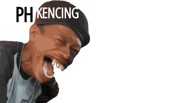 a man in a beret is laughing with the words ph kencing ha ha ha ha