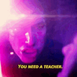a pixelated image of a man with the words you need a teacher