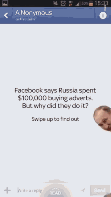 facebook says russia spent $ 100,000 buying advertisements but why did they do it swipe up to find out